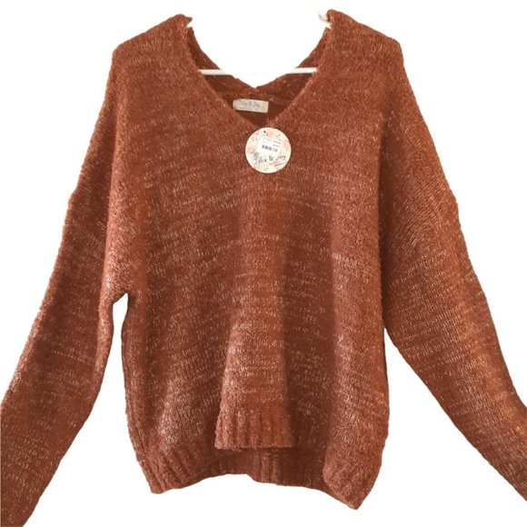 Jolie & Joy Juniors Plus 3X V-Neck Knit Sweater - Picture 1 of 5